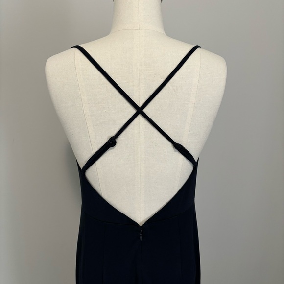 NWT Club Monaco Cowl Neck Maxi Dress Navy Blue Low Back Size Small - Picture 9 of 14